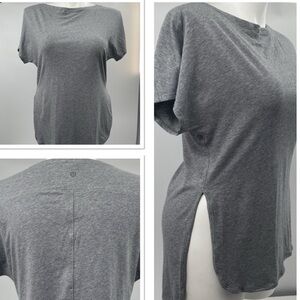 LULULEMON I Tee Pima Cotton T-Shirt Short Sleeved Gray High Low Women’s Size 6